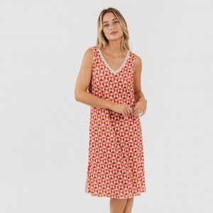 Vestido midi tirantes soft Tucson teja