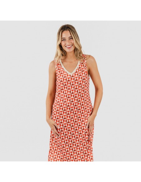 Vestido midi tirantes soft Tucson teja