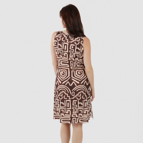 Vestido midi tirantes soft Agara marrón