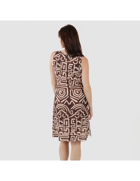 Vestido midi tirantes soft Agara marrón