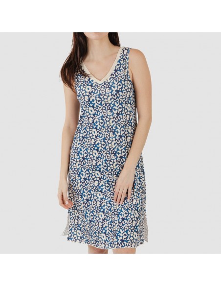 Vestido midi tirantes soft Milina azul marino