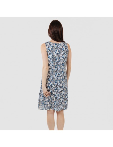 Vestido midi tirantes soft Milina azul marino