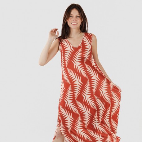 Vestido largo tirantes soft Madison teja