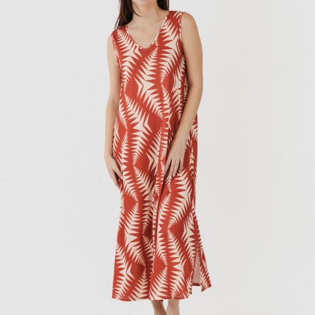 Vestido largo tirantes soft Madison teja