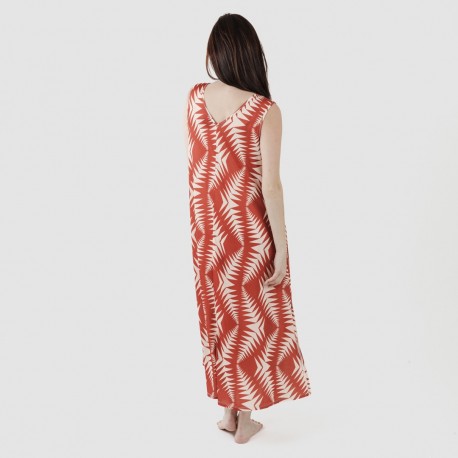 Vestido largo tirantes soft Madison teja