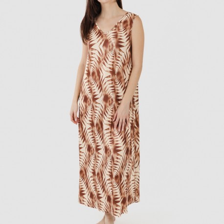 Vestido largo tirantes soft Madison marrón