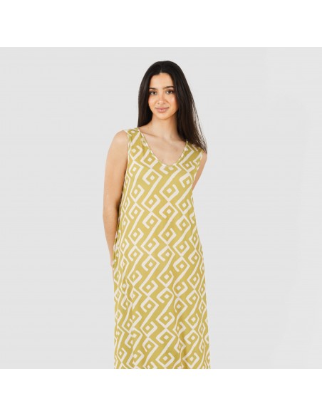 Vestido largo tirantes soft Baladi verde lima