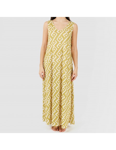 Vestido largo tirantes soft Baladi verde lima