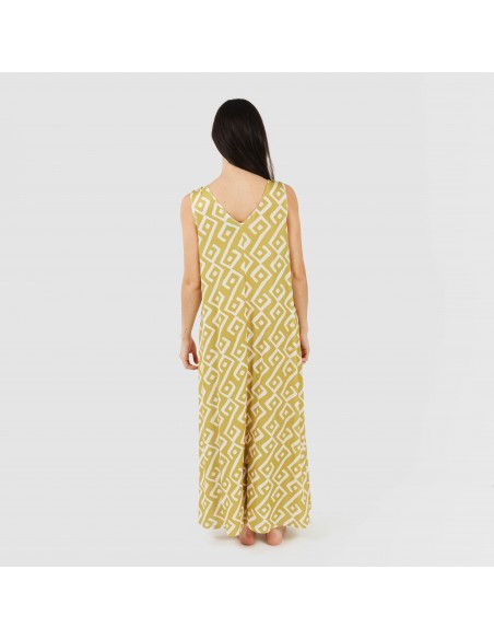 Vestido largo tirantes soft Baladi verde lima