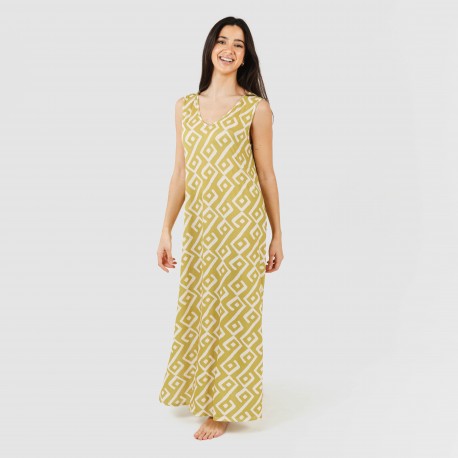 Vestido largo tirantes soft Baladi verde lima