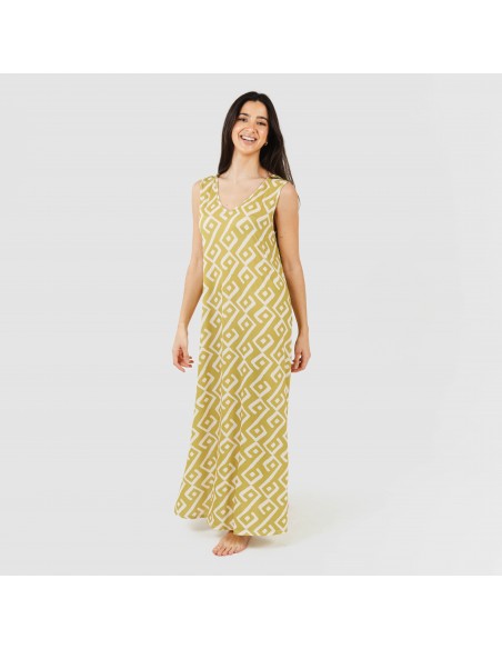 Vestido largo tirantes soft Baladi verde lima