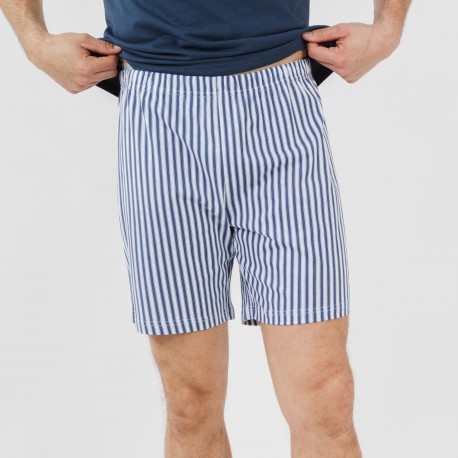 Pijama corto algodón hombre Darryl azul marino