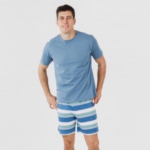 Pijama corto algodón hombre Raya Mark indigo 2