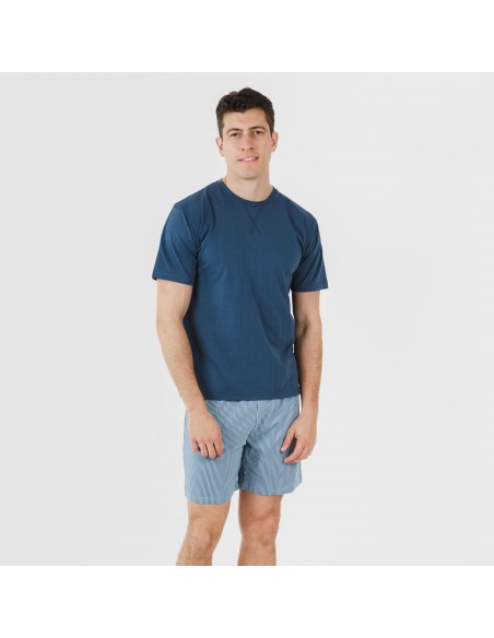 Pijama corto algodón hombre Kristoff azul marino