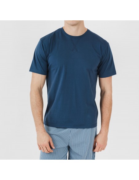 Pijama corto algodón hombre Kristoff azul marino