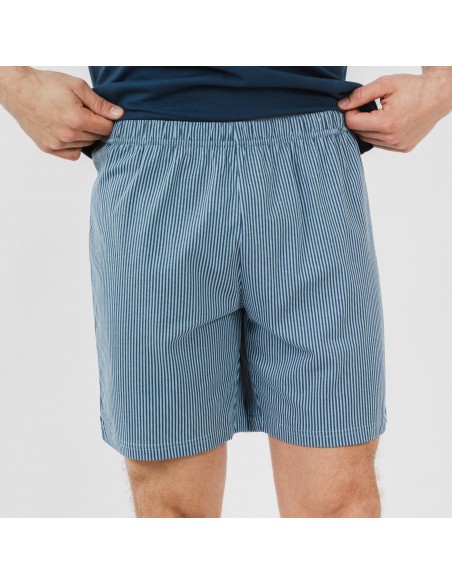 Pijama corto algodón hombre Kristoff azul marino