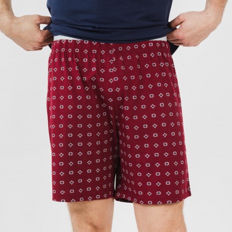 Pijama corto algodón hombre Loui azul marino