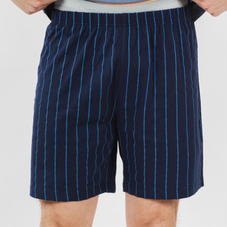 Pijama corto algodón hombre Raya Moritz indigo