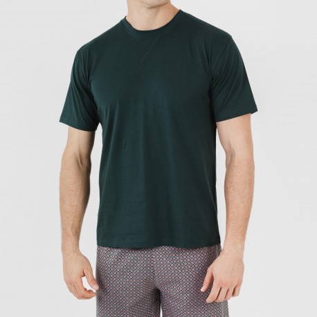 Pijama corto algodón hombre Canes verde
