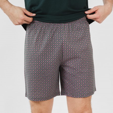 Pijama corto algodón hombre Canes verde