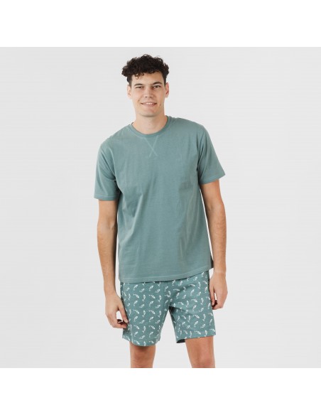 Pijama corto algodón hombre Flip verde