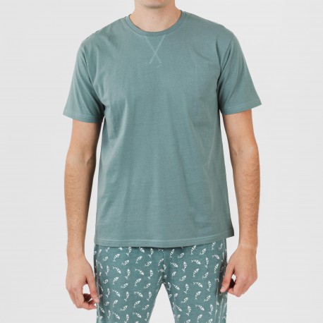 Pijama corto algodón hombre Flip verde