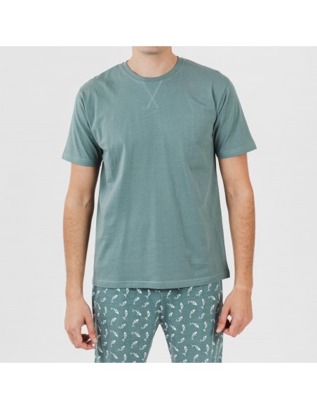 Pijama corto algodón hombre Flip verde