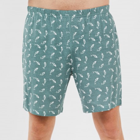 Pijama corto algodón hombre Flip verde