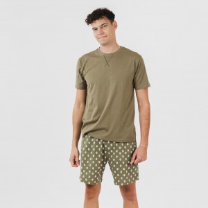 Pijama corto algodón hombre Tusi verde