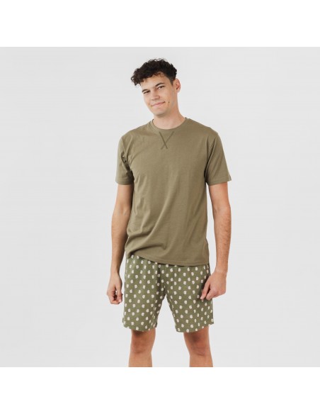 Pijama corto algodón hombre Tusi verde
