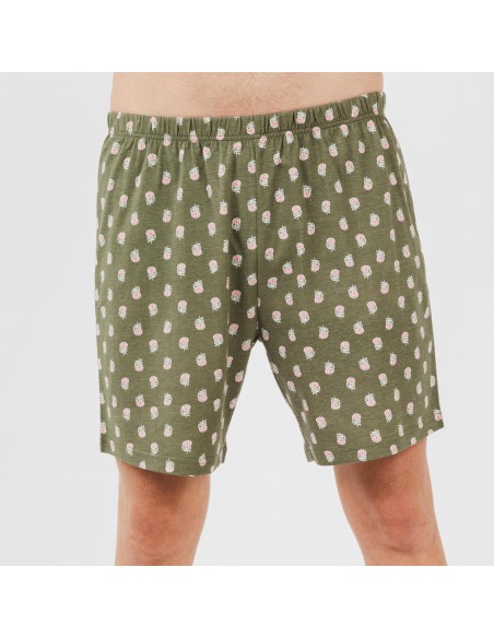 Pijama corto algodón hombre Tusi verde