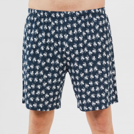 Pijama corto algodón hombre Octopus gris
