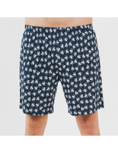 Pijama corto algodón hombre Octopus gris