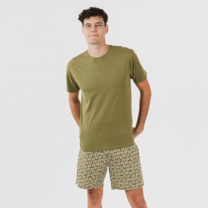 Pijama corto algodón hombre Khalil verde