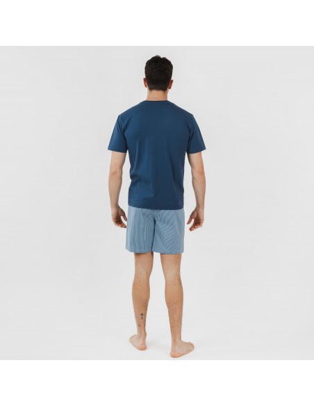 Pijama corto algodón hombre Kristoff azul marino