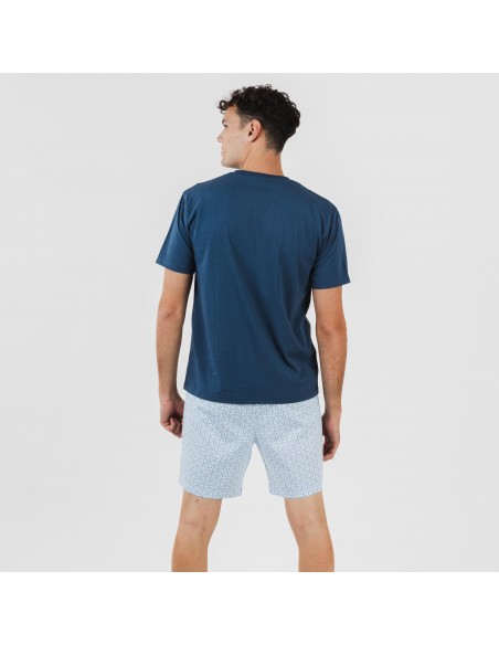 Pijama corto algodón hombre Timon azul
