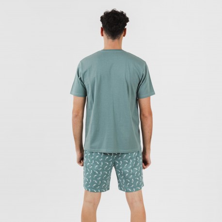 Pijama corto algodón hombre Flip verde