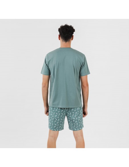 Pijama corto algodón hombre Flip verde