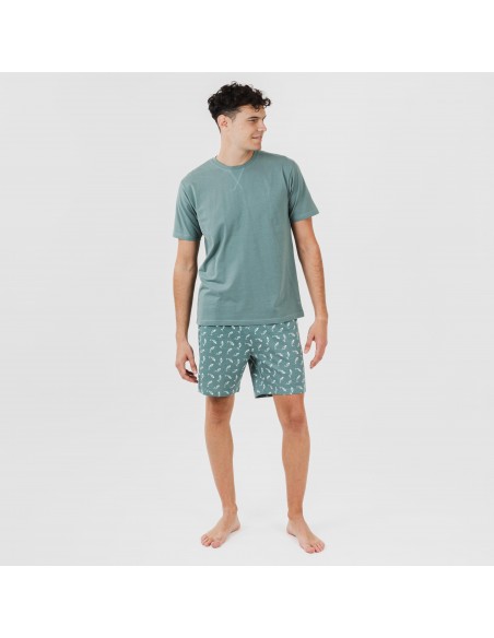Pijama corto algodón hombre Flip verde
