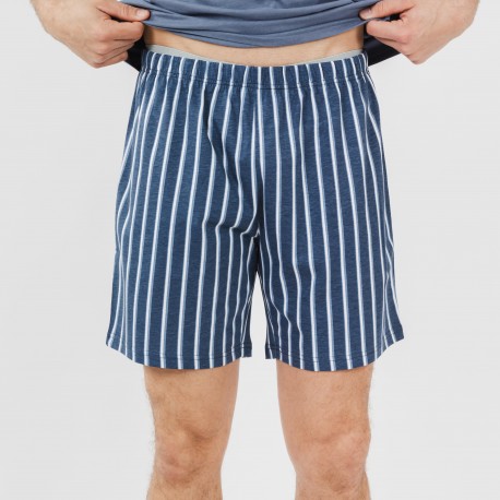 Pijama corto algodón hombre Eliot índigo