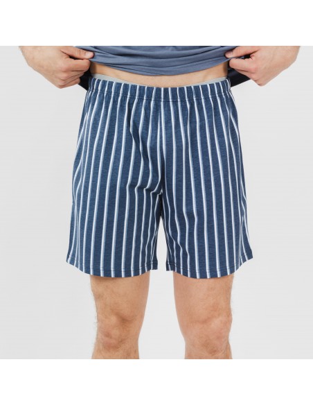 Pijama corto algodón hombre Eliot índigo