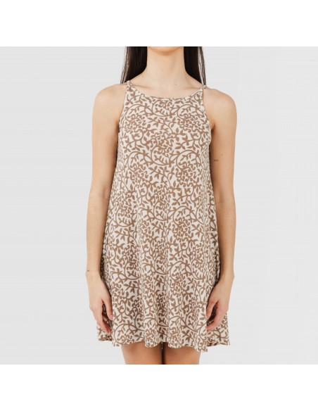 Vestido corto tirantes crepe Meritxell arena