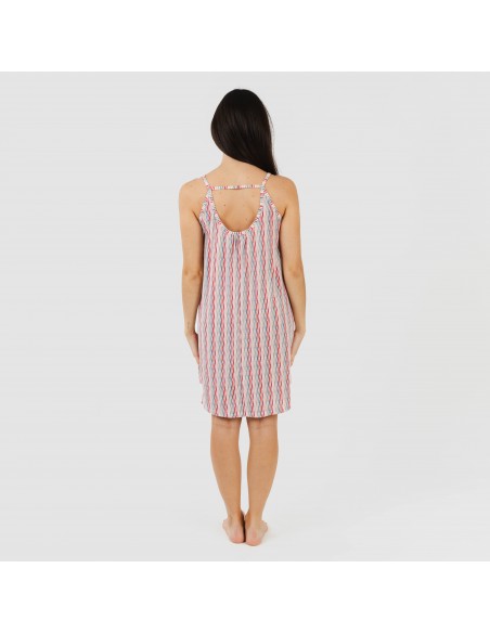 Vestido corto tirantes crepe Villa rosa