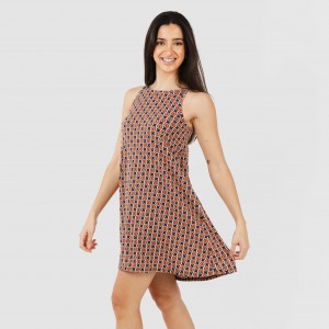 Vestido corto tirantes crepe Olmeca