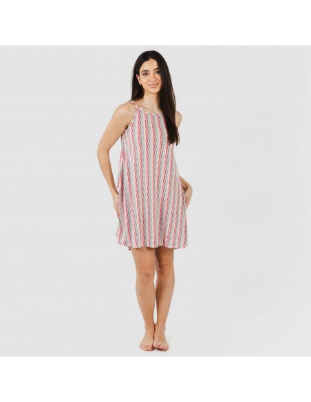 Vestido corto tirantes crepe Villa rosa