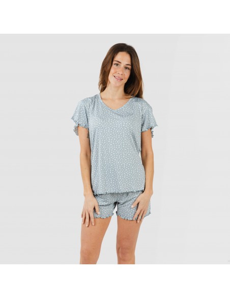 Pijama manga corta mujer soft Anita indigo