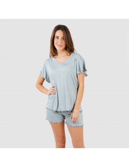 Pijama manga corta mujer soft Anita indigo