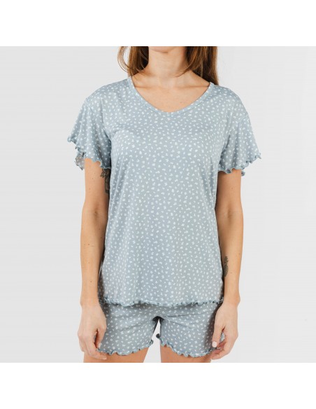Pijama manga corta mujer soft Anita indigo