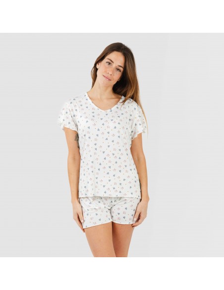 Pijama manga corta mujer soft Ines natural