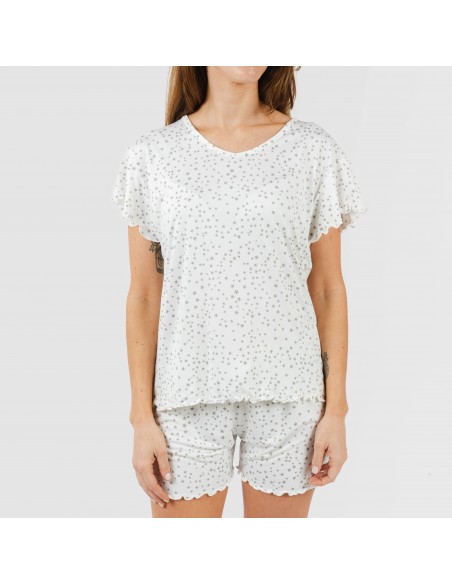 Pijama manga corta mujer soft Universo perla